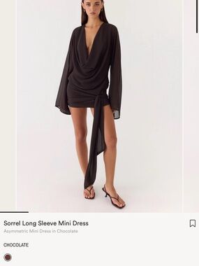 Peppermayo Sorrel Long Sleeve Mini Dress - Chocolate